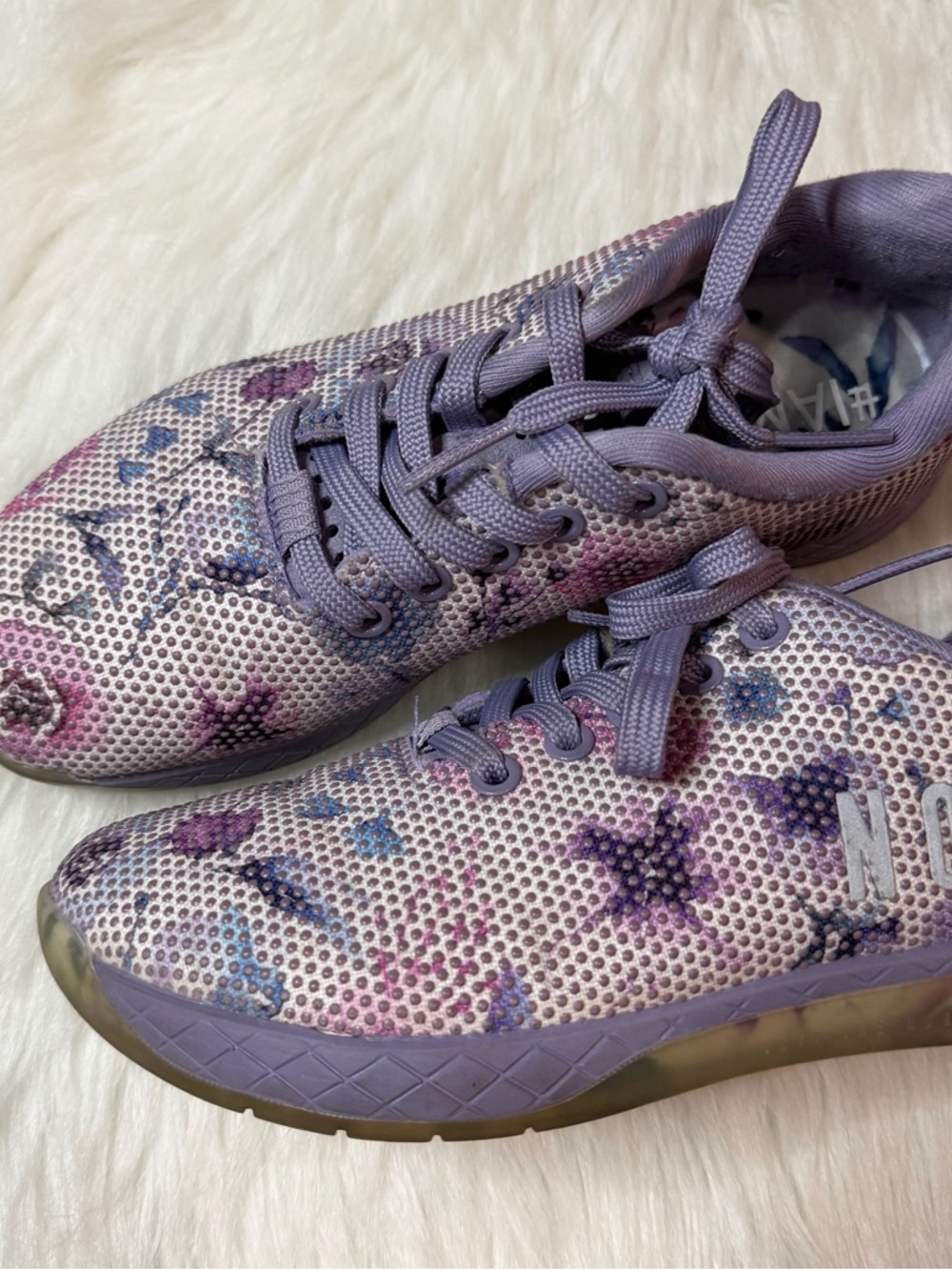 NOBULL Watercolor Floral Trainer Sneakers Purple - Picture 4 of 9